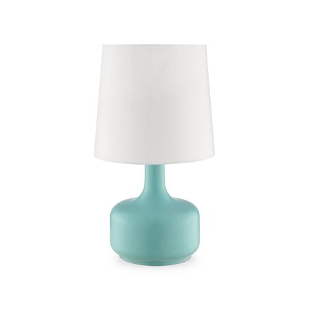 YHIOR 17.25 in. Cheru Powder Green Mid-Century Modern Touch on Metal Table Lamp YH2629515